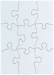 Hygloss Blank Decorating Art Activity, Use This Jigsaw As Party Favors, DIY Invites and More-White, Sturdy-4 x 5.5 Inches, 12, 9 Puzzle Pieces, Count