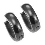 Urban Jewelry Men's Black Stainless Steel Hinged Hoop Earrings 10mm