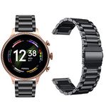 Giaogor Bands Compatible with Fossil Gen 6 Smartwatch Band Solid Stainless Steel Metal Band for Fossil Gen 6 42mm / 44mm Smartwatch (Black, MEN-44MM)