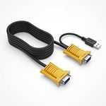 MT-VIKI 2-in-1 USB VGA KVM Cable 3m (10ft) for USB KVM Switch VGA