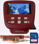 MINOLTA Film & Slide Scanner, Large 5" Screen, Convert Color & B&W 35mm, 126, 110 Negative & Slides, Super 8 Films to High Res 22MP JPEG Digital Photos, 16GB SD Card, Worldwide AC Adapter (Red)