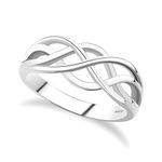 GULICX 925 Sterling Silver Celtic Everlasting Love Knot Filigree Wedding Finger Ring Size K