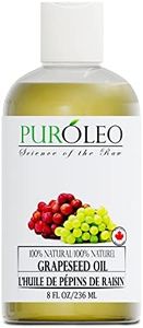 PUROLEO Grapeseed Oil 8 Fl Oz/236 ML (Packed IN CANADA) | Pure Moisturizer Carrier Oil massage oil baby oil hair oil body oil baby oil hair care Oil for hair | Beauty & DIY blend 100% Natural