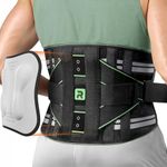 Rakiie Back Support Belt for Men Women, 8x Lumbar Support with 3D Pad & Massage, Breathable Back Brace for Lower Back Pain Relief, Herniated Disc, Sciatica, Size M (Waist: 85-100CM)