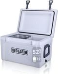 GiNT Ultra-Light 52 Quart Hard Cooler Insulated Portable Ice Chest Box with Basket & Divider, Great for the Beach, Boat, Fishing, Barbecue or Camping (Snowflake)