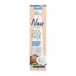 Nair Prep and Smooth Face, Facial Hair Remover, Touch Free Hair Removal Cream with Sensitive Coconut Milk and Collagen for Skincare, Dermatologist Tested, 50g