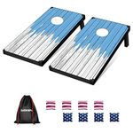 Cornhole Boards Premium Cornhole Sets Classic Wood 3×2/Wood 4×2 Cornhole Games for Kids & Adult with 8 Bean Bags and 2 Cornhole Games (Color H)