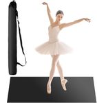 MIRNGJI Portable Dance Floor Smooth Ballet Floor Vinyl Dance Mat for Home Stage Studios Kids Adults Practice Improve, Ballet, Tap, Jazz, Outdoor Dance (Black)
