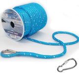 Double Braided Nylon Anchor Line/Mooring Lines.Hi-Performance Marine Boats Ropes (100FT-blue)…