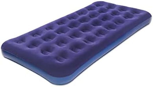 JEAOUIA Twin Size Air Mattress for Inflatable - Portable Blue Blow Up Mattresses with Flocked top - Single Foldable Air Bed for Tent Camping Home Travel Backpacking