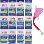 Mackerel Rigs Fishing Rigs Saltwater Fishing Bait Rigs, 6/12 Packs Luminous Rigged Hook Fishing Flasher Rigs Lures Hooks Fish Skin Sea Rigs with Swivel Interlock Snap for Freshwater/Saltwater