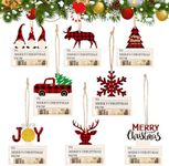 Wenqik 8 Pcs Christmas Money Holders for Cash Wooden Christmas Cards Money Holder Gift Funny Money Holder Ornaments Money Card for Cash Gift Christmas Tree Hanging Accessories (Buffalo Plaid Style)