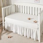 TILLYOU Ruffled Crib Skirt with Pom