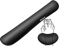 Keyboard Wrist Rest, BamLue Memory Foam Pad Set for Easy Typing & Pain Relief for Laptop, Office & Home, Ergonomic Sets for Keyboard, Gel Mouse Wrist Rest, Smooth Fiber Cushion Wrist Support-Black