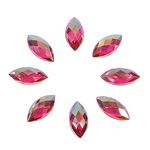 500pcs Crystal Rhinestone Horse Eye Shape AB Gems Acrylic Rhinestone 7 * 15mm for Wedding DIY Party Decor (07rose)