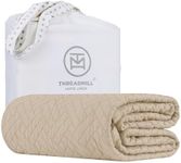 Threadmill King Size, Soft Beige Blanket/Coverlet - Premium & Luxurious Quality Throw, Made from 100% Long Staple Combed Cotton, Jacquard Matelasse Finish for All Seasons, 106x90 inch