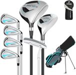 XDriveMax 8 Pieces Complete Mens Golf Club Set Right/Left Hand for Men Women Includes Stand Bag with Rain Hood, 3# Fairway Wood with Head Covers, 5# Hybrid, 5#, 7#, 9# S# Irons and Putter