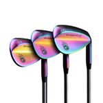 BombTech - Premium Golf Wedge Set - 52, 56, 60 Degrees Golf Wedges - Max Groove for Increased Spin - Black Wedges… (Volcano Torched)