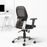 CELLBELL Tauras C100 Mesh Mid Back Home & Office Chair/Computer Chair/Study Chair/Revolving Chair/Desk Chair for Work from Home Metal Base Seat Height Adjustable Chair Black