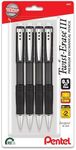 Pentel Twist-Erase III Mechanical Pencil, (0.5mm), Fine Line, Black Barrel, Pack of 4 (QE515BP4A)