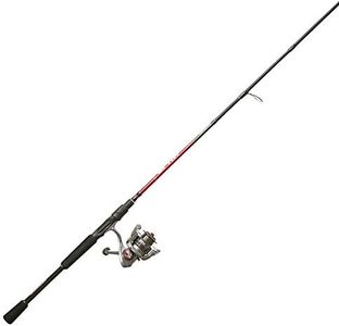 Quantum Optix Spinning Reel and Fishing Rod Combo, 6-Foot 6-Inch 2-Piece Graphite Composite Fishing Pole, Split-Grip EVA Rod Handle, Size 20 Reel, Changeable Right- or Left-Hand Retrieve, Silver