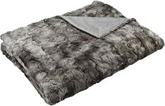 Amazon Basics Faux Fur Throw Blanket, Not Heated, Grey, 150 x 200 cm