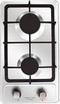 Noxton 2 Ring Gas Hob Built-in with Plug Stainless Steel Cast Iron Pan Support, Flame Out Protection Prevent Gas Leakage LPG/NG Kit