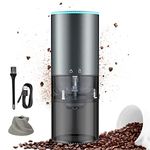 Electric Burr Coffee Grinder Portable, 4 Cups/30g/1oz Compact Automatic Conical Burr Grinder Coffee Bean Grinder with Muli Grind Setting, USB Rechargeable, Cleaning Brush Included（Upgraded Blue）