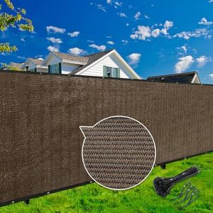 Kanagawa 4ft x 50ft Privacy Screen Fence, 90% Blockage Heavy Duty 175 GSM Fencing Mesh Net Cover for Outdoor Wall Garden Yard Backyard 40 Cable Zip Ties Included Brown