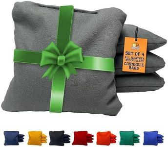 Cornhole365 All Weather Cornhole Bags - 6"x6" Premium Plastic Pellet Resin-Filled, Weather-Resistant, Solid Color Duck Cloth Cornhole Bean Bags - Professional Cornhole Bags Set of 4 (Storm Grey)