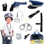 Born Toys Police Toys/Police Chief, Kids Roll Play Set With Hat, Sturdy And Long Lasting With Full Accesories, And Easy Cleanup Detective Bag