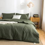 COTTEBED Ultra-Soft Cozy Twin Bedding Comforter Sets Bed, Lightweight All Season Use Warm Fluffy, Made with Washed PolyCotton Microfiber Fabric,1 Comforter 1 Pillow Sham, Twin/Twin XL Dark Olive Green