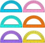 12 Pieces Math Protractors Bulk Plastic Protractors 180 Degrees 6 Inch Translucent Protractors for Geometry, Angle Measurement, Students School Supplies