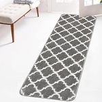 Famibay Runner Rug Non Slip Hallway Carpet Runner Washable Kitchen Rug Runner Grey Area Rug for Hallway Corridor Entryway Kitchen Floor Laundry Room