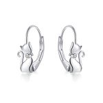 YAFEINI Earrings Cat Gifts for Women 925 Sterling Silver Animal Cat Leverback Dangle Earrings Cats Jewellery for Women Girls (Cat Earrings)