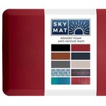 Sky Solutions Anti Fatigue Floor Mat - 3/4" Thick Cushioned Kitchen Rug, Standing Desk Mat - Comfort at Home, Office, Garage - Non Slip, Durable and Stain Resistant (20" x 39", Burgundy)