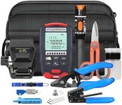 BAOSHLA Fiber Optic Termination Kit FTTH Cold Connection Kit 6C Fiber cutting knife Stripper Pliers 10km Visual Fault Locator D7 Optical power meter with RJ45 network testing and FC to LC Adapter