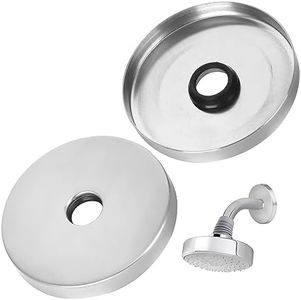 IMPRESA 2 Pack Brushed Nickel Showerhead Escutcheon Plate Set - Extra Large 4" Shower Arm Flange to Cover up Miss Cuts - Shower Remodeling Plate for a TimelessTouch-Easy Install Plumbing Cover Plates