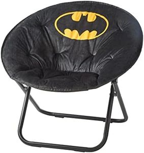 Idea Nuova Batman Plush Folding Saucer Chair with 32" Folding and Metal Frame for Kids,Teens,Adults