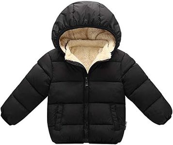 LAVIQK 1-7 Years Baby Boys Girls Toddlers Winter Coats Puffer Jacket with Removable Fur Hooded Down Snow Jacket Warm Fleece Coat Outerwear