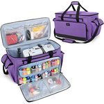 CURMIO Sewing and Embroidery Machine Carrying Case, Universal Tote Bag with Removable Cushion Pad Compatible with Brother SE600, PE535 Embroidery Machine and Accessories, Bag ONLY, Purple