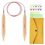 Yarniss Jumbo Circular Knitting Needles with Cable 39” Size 50, Beech Wood Round Knitting Needle 25.0mm…