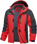 MAGCOMSEN Waterproof Jackets For Men Windbreaker Quick Dry Rain Jacket Fishing Jacket Travel Jacket Camping Jacket Red Grey