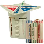 Nadex All-in-One Coin Manual Counter, Sorter, and Wrapper Tube with 32 Coin Wrappers | Slots for Pennies, Nickels, Dimes, and Quarters