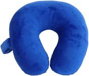 Wolf Essentials Kids Cozy Soft Microfiber Neck Pillow, Compact, Perfect for Plane or Car Travel, Blue