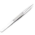 Tweezers,Long Tweezers Stainless Steel Scientific Lab Forceps Straight Medium Point Clamp for Jewelry Making DIY Crafts Hobby Lab Coin Stamp Tongs Without Lock