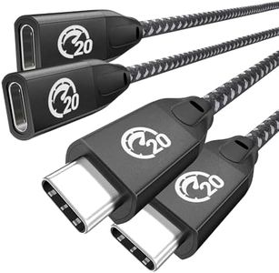 UseBean Câble d'Extension USB C 0.3M Lot de 2, USB-C 3.2 Gen2 20Gbps Mâle vers Femelle 4K, Rallonge de Type C à Charge Rapide 100W, Compatible avec MacBook iPad Mini Air Pro,Dell, Galaxy S25 S24