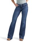 Wrangler Women's Retro Mae Mid Rise Wide Leg Trouser Jean, Cassie, 27W x 36L