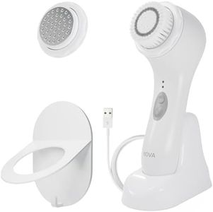 Spa Sciences NOVA - Better than a spin brush - Patented Antimicrobial Sonic Facial Cleansing Brush & Exfoliating System | All Skin Types | 3 Speeds | Waterproof | USB Rechargeable w/charging base