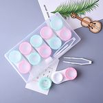 5 Pairs Contact Lens Case Eye Contact Lens Box Women Travel Contact Lenses Case Leakproof Container Lenses Box for Display Box (green&pink)